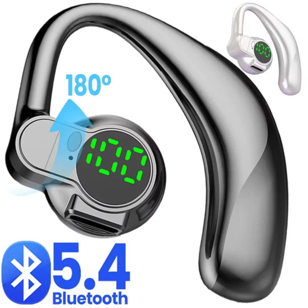180° Rotatable Bluetooth 5.4 Wireless Headphones Waterproof With Microphone Noise Canceling Headset Digital Display