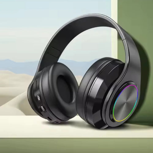 Bluetooth Headphones RGB Lighting Noise Cancellation Foldable Headsets Over Ear Stereo HIFI Sports Headset TF Music Player B39