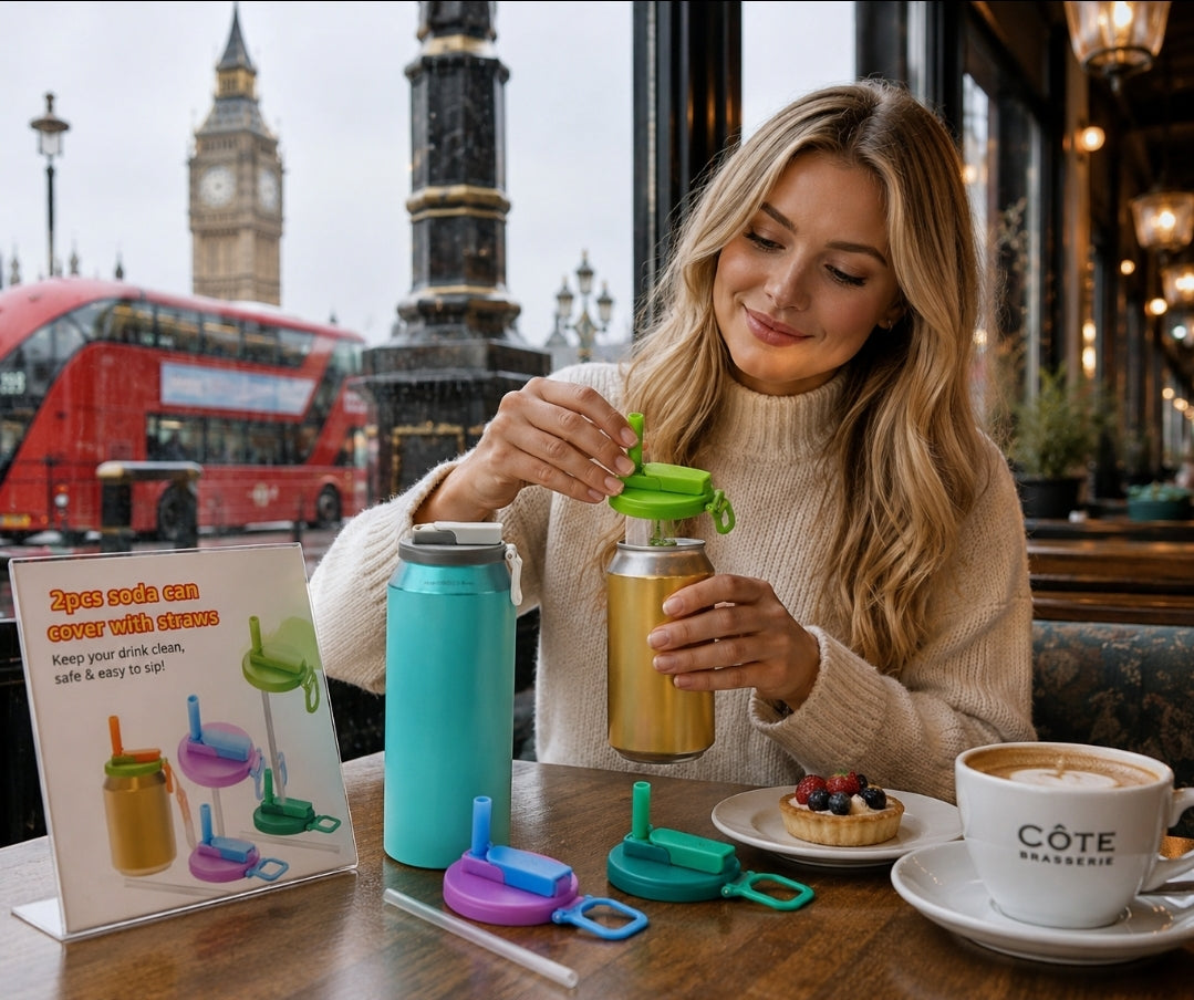 2PCS Soda Can Cover Creative Sealed Silicone Straw Beverage Can Cover Cup Cov Suitable For Canned Beverage Reusable Tank Cover