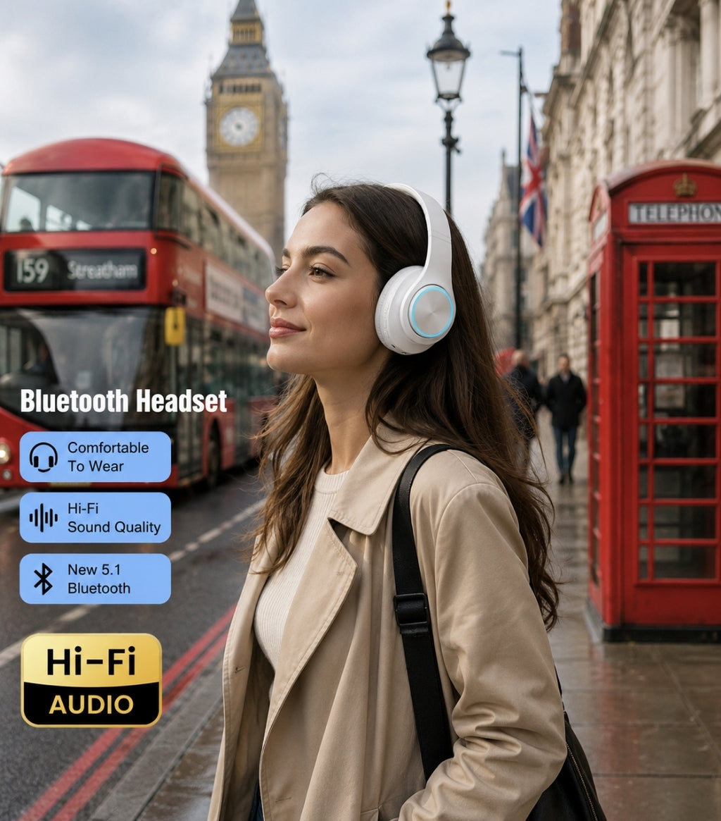 Bluetooth Headphones RGB Lighting Noise Cancellation Foldable Headsets Over Ear Stereo HIFI Sports Headset TF Music Player B39